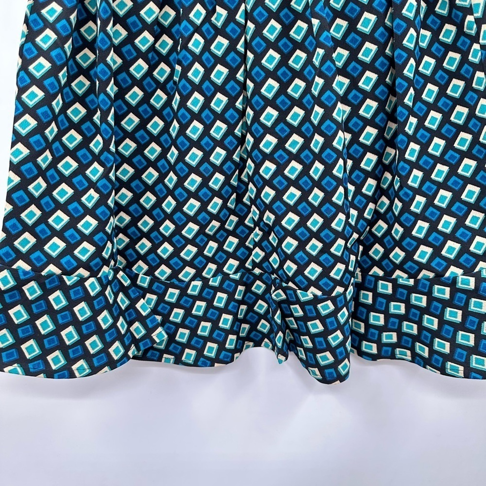 BAND OF THE FREE Colette teal diamond ruffled hem mini woman retro skirt NWT XS - Picture 10 of 11